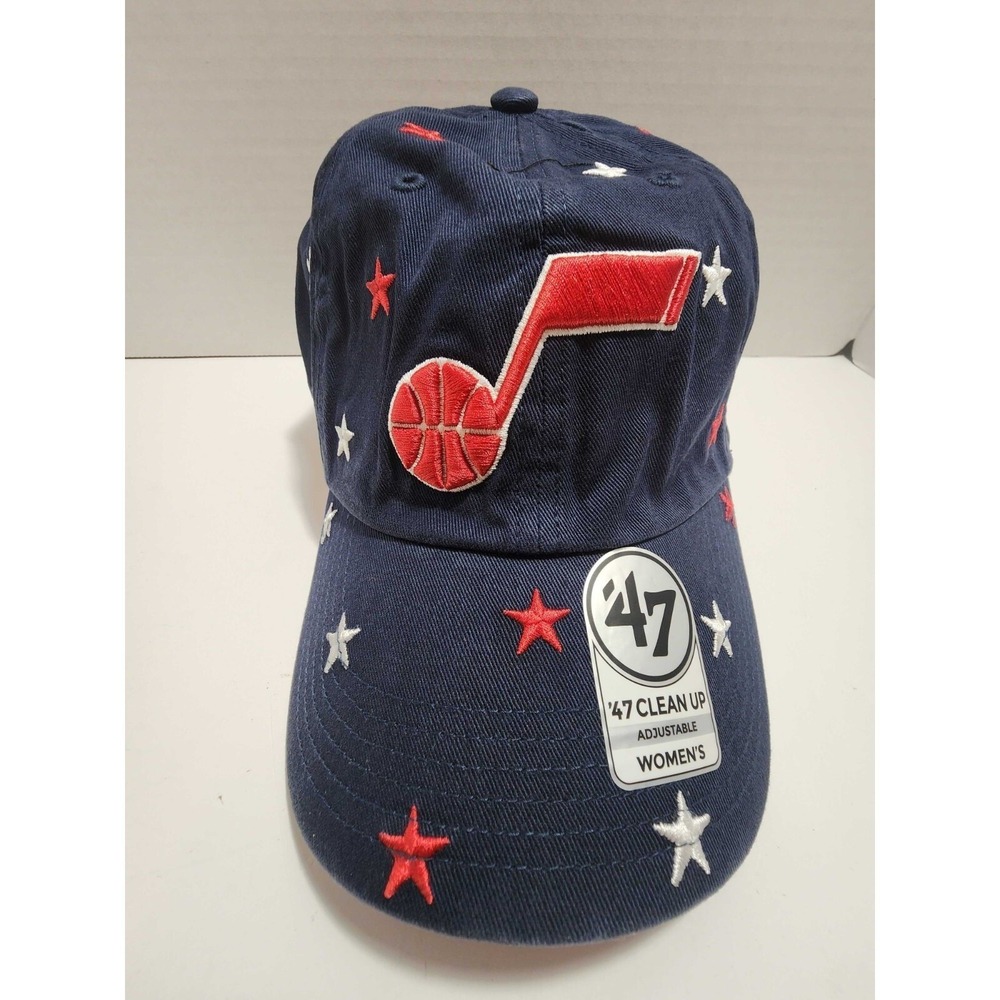 '47 Brand Clean Up Utah Jazz Confetti Stars Womens Adjustable Hat Cap Navy NEW